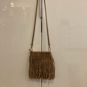 Brown western tassel suede crossbody bag - Gap